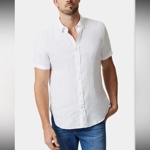 Heritage Men's Linen White Button Down Shirt
